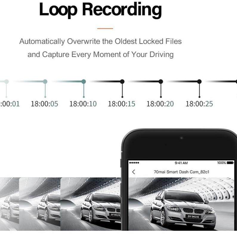 loop recording feature of the dash cam 