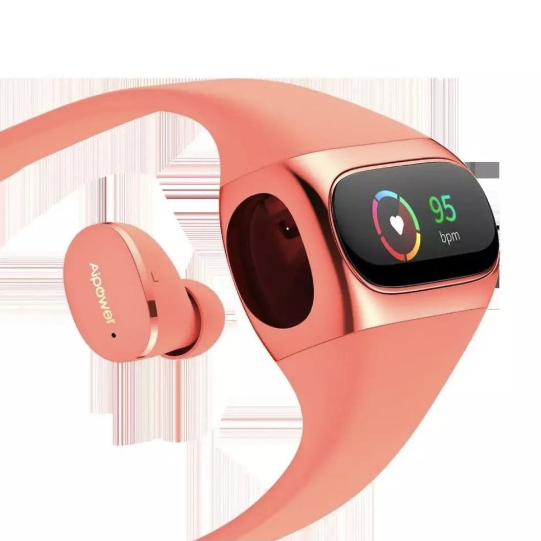 smartwatch with earbuds - pink colour 