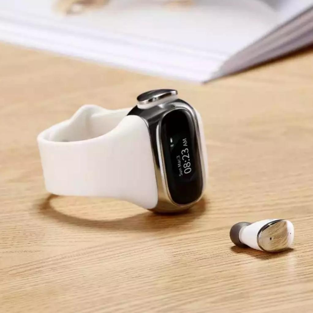 smartwatch with earbuds - white colour 