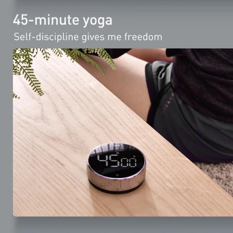 using the digital timer for yoga 