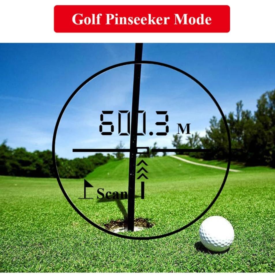 pinseeker mode of the golf rangefinder 