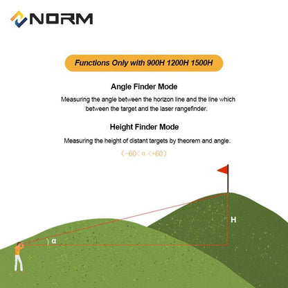 angle finder and height finder mode of the golf rangefinder 