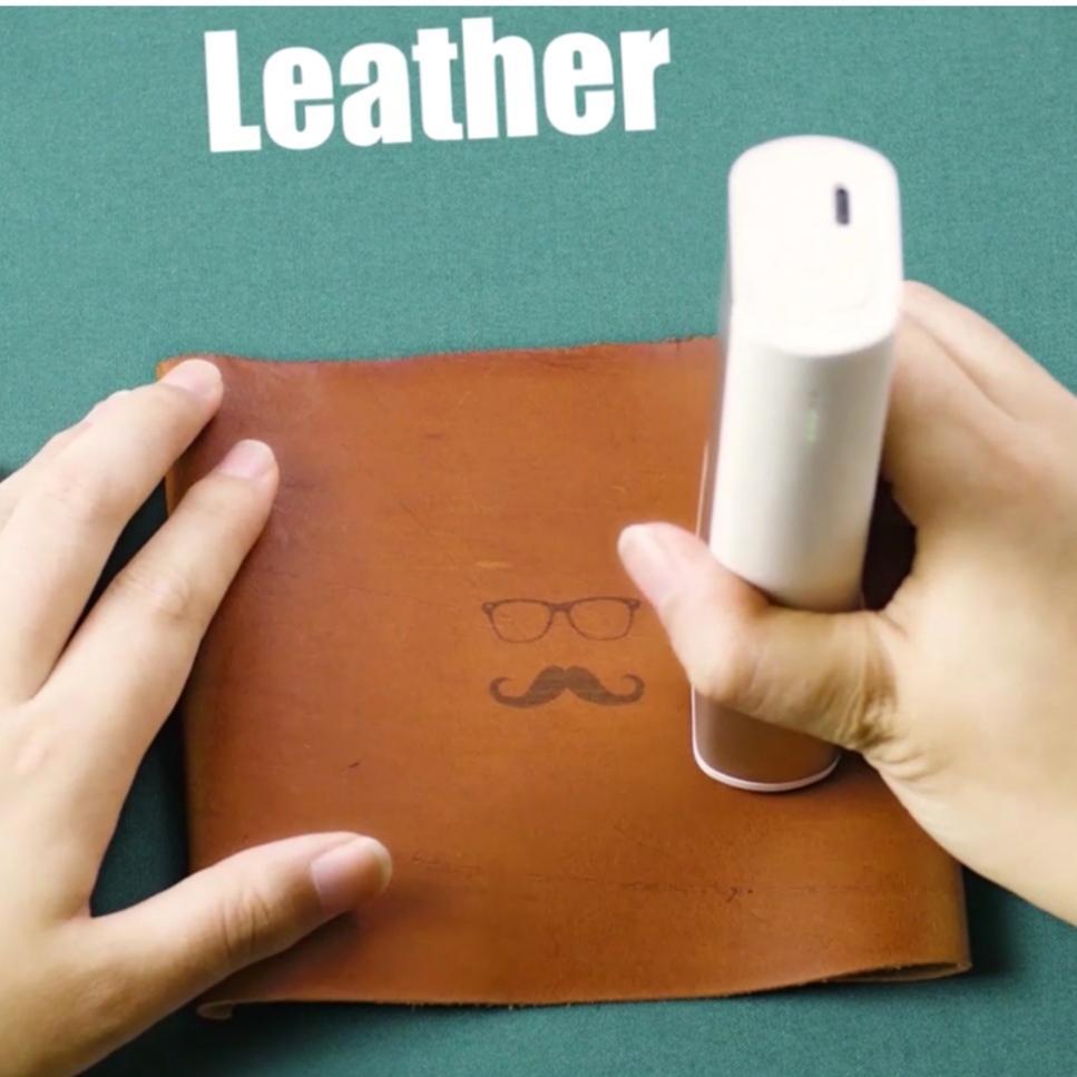 using handheld printer on leather 