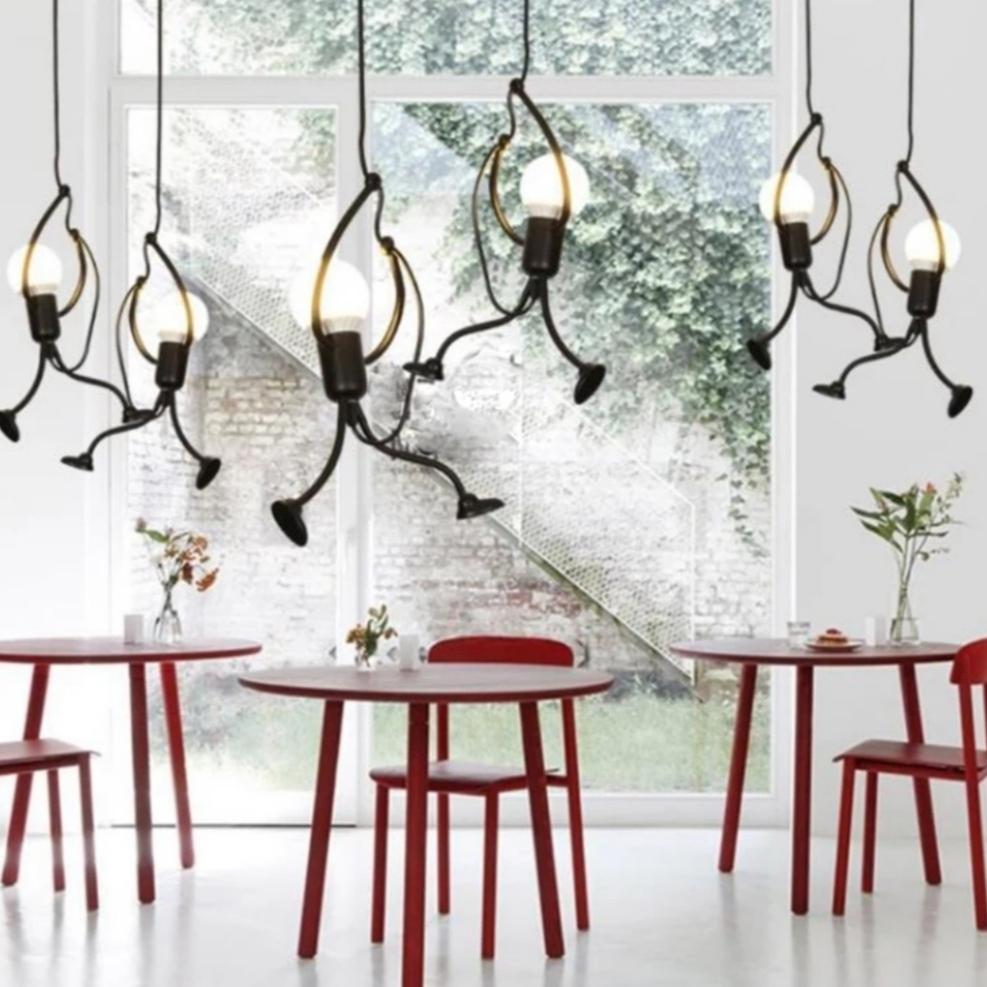 modern pendant light in the dining room 