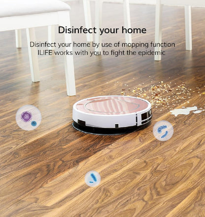 disinfecting home with the robot cleaner 