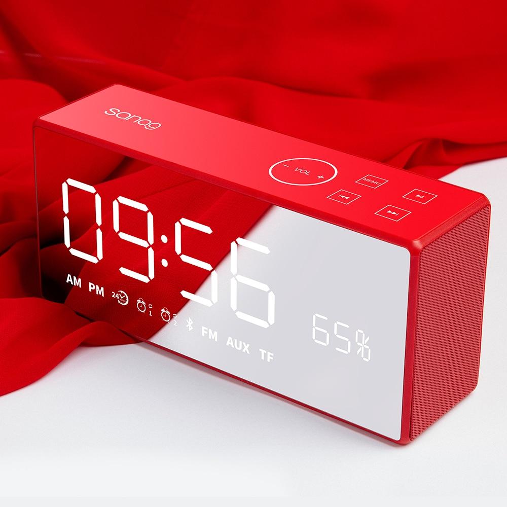 smart alarm clock with speaker - red colour 