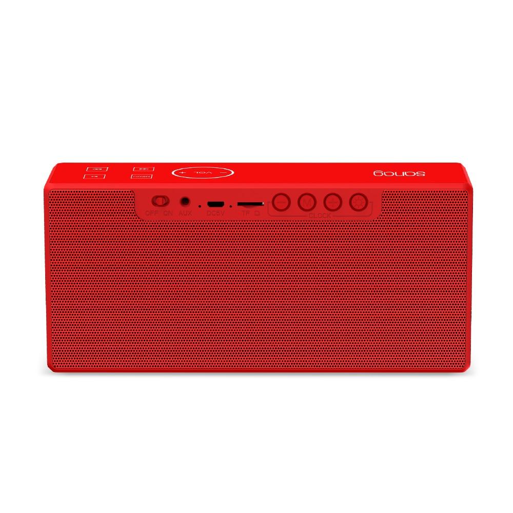 smart alarm clock with speaker - red colour 