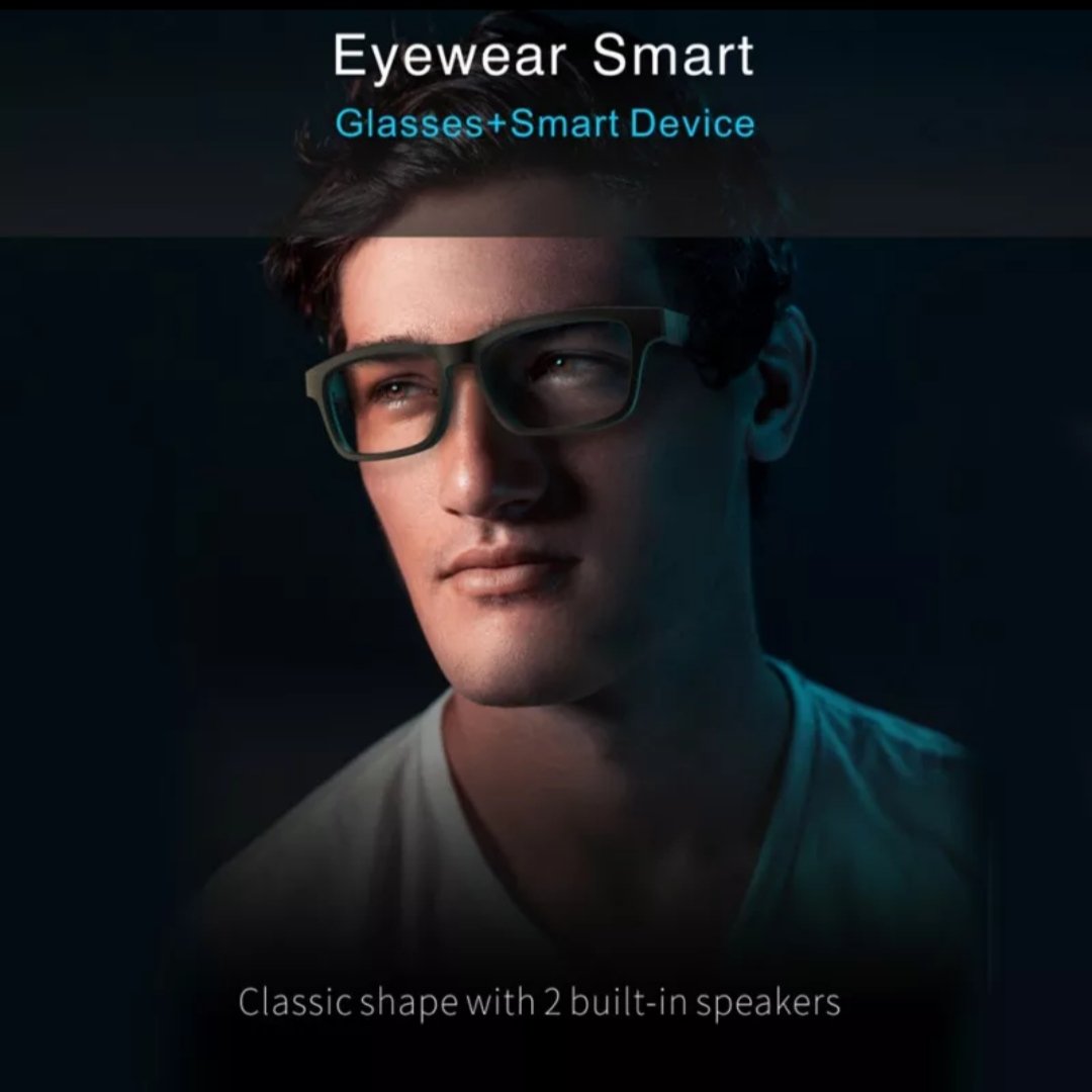 a handsome guy wearing the smart glasses