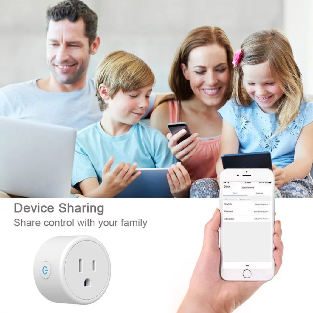 a family using the smart plug 