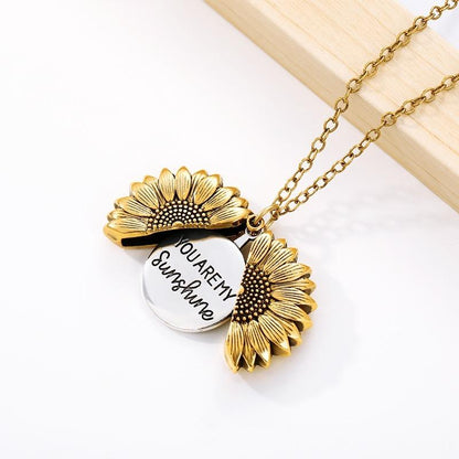 sunflower necklace gold 