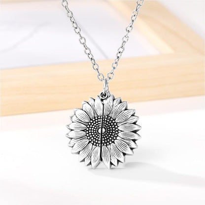 sunflower necklace silver 